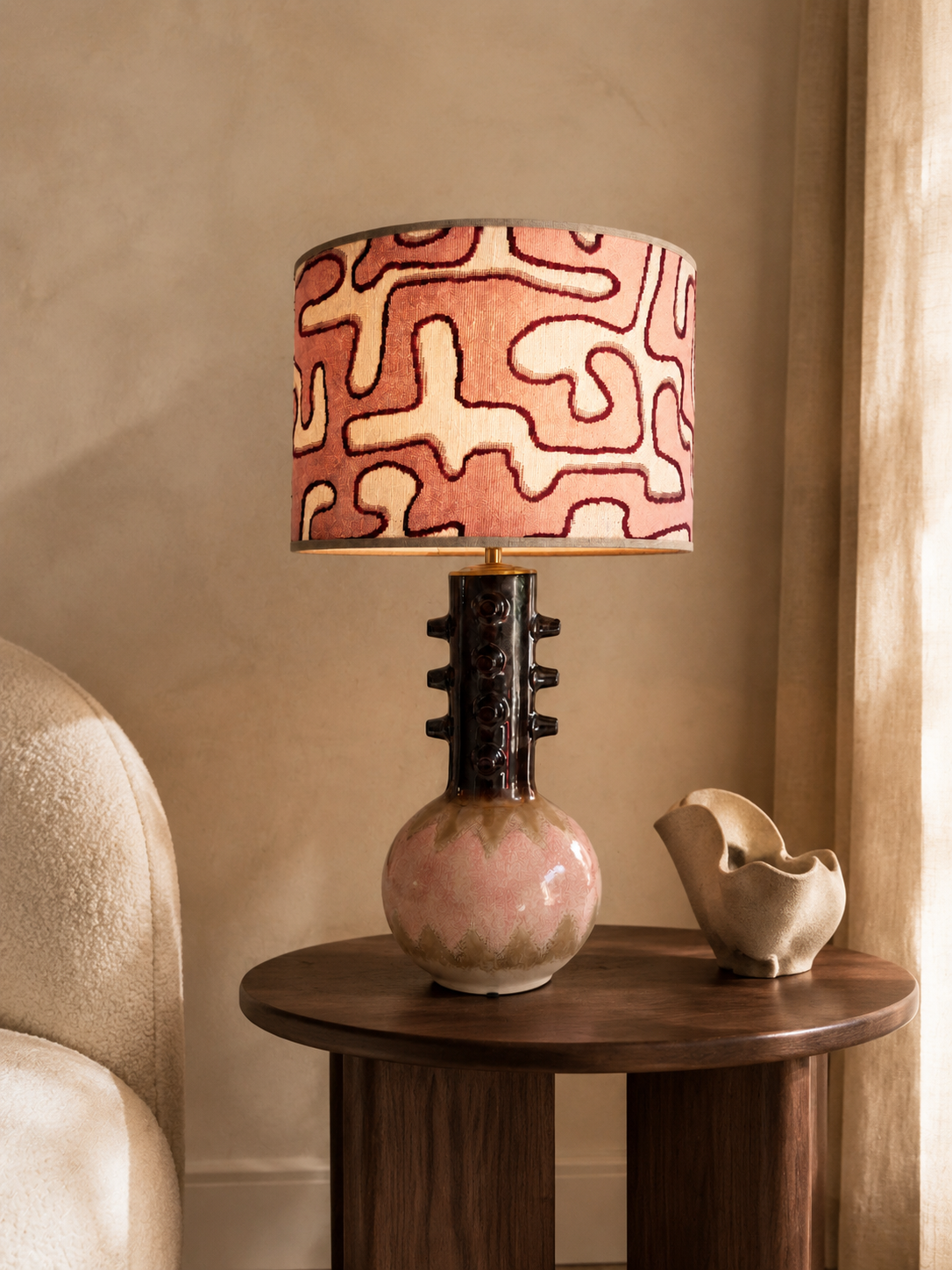 Studio Margareth Rosa Forma Tafellamp – Keramiek Roze, Handgemaakt, E27