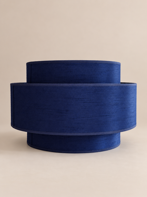 Blauwe ringkap met drie ringen van 30–40–30 cm