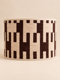 Casa Bruno lampenkap met geometrisch blokdessin in chocoladebruin en beige