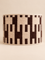 Casa Bruno lampenkap met geometrisch blokdessin in chocoladebruin en beige
